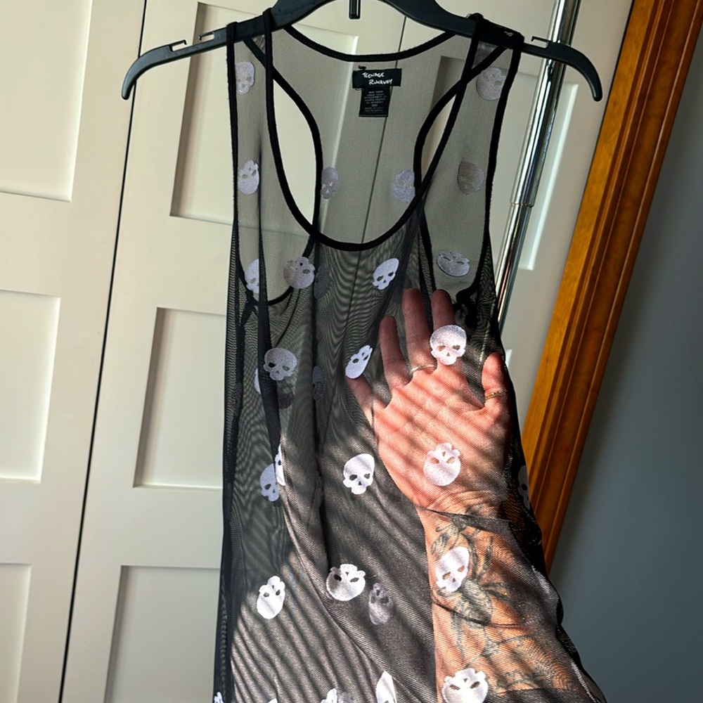 Skull mesh tank top. Teenage Runway size small